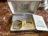 Nolan Miller Calla Lily Pin Brooch Pave Crystals & Gold Tone New In Box