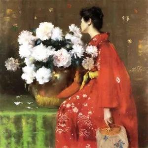 Dream-art Oil painting Peonies-William-Merritt-Chase-oil-painting lady flowers