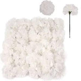 100 White Silk Carnation Picks: Lush, Long-Lasting Artificial Flowers