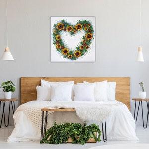 May your Heart Bloom with Love | Unique Contemporary Floral Art | Modern Textured Original Artwork | Impasto Sunflowers Painting Home D??cor
