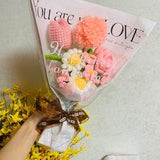 Crochet handmade flowers tulip rose Daisy forget me not ornaments cute A bunch of flower Anniversary bouquet Gift for her
