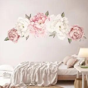UK Self-Adhesive Peony Flower Wall Stickers DIY Art Decal Home Decor Removable
