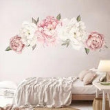 UK Self-Adhesive Peony Flower Wall Stickers DIY Art Decal Home Decor Removable