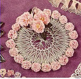 Vintage Crochet PATTERN to make Carnation Design Doily Flower Mat Centerpiece Ca
