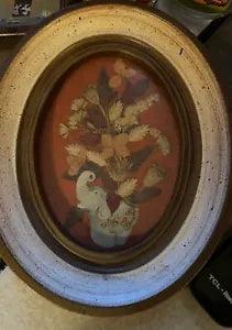Framed Dried Flowers with Elephant Wall Hanging