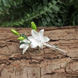 Lily Bouquet White Flower Brooch