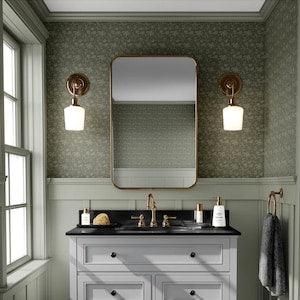 Wallpaper Removable Wallpaper Peel and Stick Wallpaper Flower Wallpaper Wall Decor Home Decor Wall Art Green Bathroom Wallpaper Wallpapers