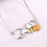 Sunflower Twisted Infinity Delicate Elephant Necklace Jewelry  Cute Animal Necklace Quirky Style