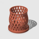 Unique Orchid Pot, Plant Pot with Drainage and Saucer, 3D Printed Planter, Use Leca & Aroid Mixes, Terracotta,  Lightweight, Philodendron