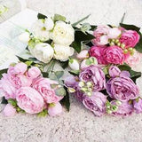 Peony silk artificial rose fake flower small bouquet decoration craftsman