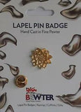 Water Lily Flower Plant, British Pewter Lapel Pin Badge, Coat Hat Brooch 124