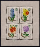 Hungary 1963 Flowers Tiger Lily Hyacinth Narcissus Chrysanthemum m/s perf MNH