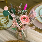 Pink Petite mini dried flowers arrangement with  vase, Mini Bouquet, Thank you petite bouquet, small  arrangement, baby shower centerpiece