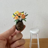 Dollhouse Miniature 1:12 Scale Flowers Pots Carnation Potted Plants Accessories