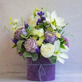 Table Floral Arrangement, Tabletop Centerpieces, Real Touch Floral Arrangement, Artificial Flower Arrangement, Purpure Bouquet of Flowers
