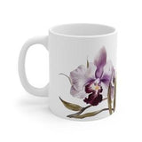 Orchid Mug, flower mug, orchids, gift for girlfriend, gift for bestie, gift for mom, spring mug, orchid flower mug