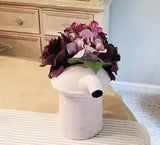 Artificial Flower Arrangement VINTAGE steel oil can Purple farmhouse shabby chic