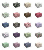 Ambesonne Leaves Design Ottoman Cover 2 Piece Slipcover Set and Ruffle Skirt