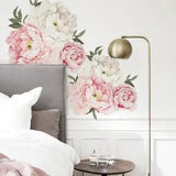 PVC Pink Peony Flower Wall Stickers Kids Baby Nursery Decor Mural Decal Top New