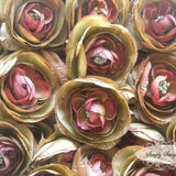 2 pcs Chocolate Brown Ranunculus Soft Silk Artificial Flower Heads Color 3.5in DIY Bouquets Arrangements Hair Clips Wedding