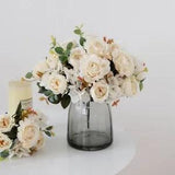 Single Bundle Artificial Flowers Arrangement Peony Hydrangea Roses Decoration