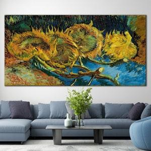 CANVAS ART PRINT Van Gogh Four Sunflowers Art Print Vincent van Gogh Canvas Print Classic Art Print Sunflower Painting Print Flower Wall Art