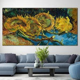CANVAS ART PRINT Van Gogh Four Sunflowers Art Print Vincent van Gogh Canvas Print Classic Art Print Sunflower Painting Print Flower Wall Art