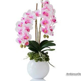Real touch pink orchids- Artificial orchid centerpiece- Lifelike orchid arrangement
