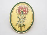 Red Carnation Flower Vintage Lapel Pin