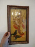 vintage dried pressed flowers taxidermy framed art