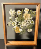 Dried press flowers in Rose Gold Wood frame