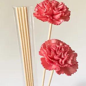 6Pcs Carnation Flower No Fire Aroma Diffuser Replacement Sticks Home Fragrance