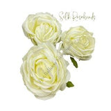 White Rose Bud Flower Head Rose Bouquet Flower Faux Rose Flower Head