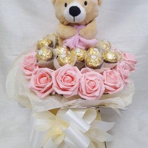 Luxury Bear & Ferrero Rocher Chocolates Bouquet - Sweet Gift Hamper