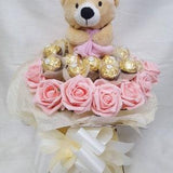 Luxury Bear & Ferrero Rocher Chocolates Bouquet - Sweet Gift Hamper
