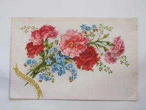 Pretty French Postcard "Bonne Fete" With Lovely Carnations