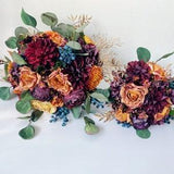 Burnt Orange, Burgundy & Plum Wedding Bouquet, Fall Wedding Bouquet, Autumn Bridal Bouquet, Bridesmaid Bouquet, Fall Silk Flower Bouquet