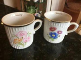 2 Carnation January, September Flower Of The Month Coffee Mug Cup Crown D Czech