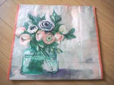 Pink Purple White Peony Flower  Durable Reusable Eco Grocery Market Shopping Bag