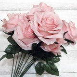 Blush Color Rose Bouquet Artificial Silk Flower 9 Heads Bush For DIY Arrangement Home Decor Wedding Party Celebration Office