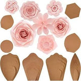 28 Pcs Rose Peony Daisy and Daffodil Paper Flower Template Kit with Leaf