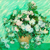 Handpainted Still Life - Vase with Pink Roses by Vincent Van Gogh Oil Painting Reproduction For Bedroom Painting Home Decor wall art or Gift