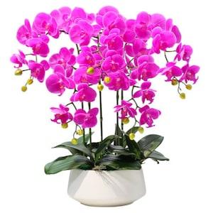 Faux orchid flower |  artificial flower | Artificial  PHALAENOPSIS  Flower comes with white bowl | Floral arrangement | Gift