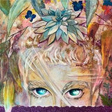 She??s a Wild Plant by Spring 9x12 ORIGINAL PAINTING Mixed Media Herbs Plant Medicine Magical Forest Folk Art Home Decor