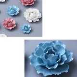 Handmade Wall Decor Living Room Bedroom 3D Hanging Wall Art Peony Ceramic Flower