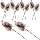 10PCS Red Berry Picks for Christmas Decor