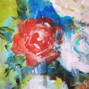 Original floral abstract art painting, Impressionist art acrylic bouquet painting, Colorful roses art, Original flowers wall art, Floral art