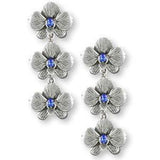 Orchid Jewelry Sterling Silver Handmade Orchid Flower Brithstone Earrings  Or5-3se