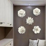 Hanging Wall 3Dceramic Flower Artificial Wall Flowers Wall Decor for Hallway