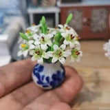 White Lily Miniature Flower 5 Bunches Clay Miniature Dollhouse For Dolls's House